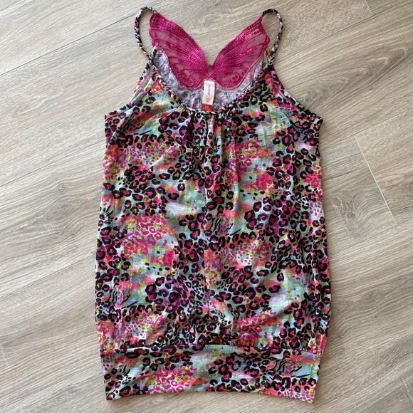 No Boundaries Multicolored Animal Print Beaded Butterfly Mini Dress Y2K McBling - Picture 1 of 7